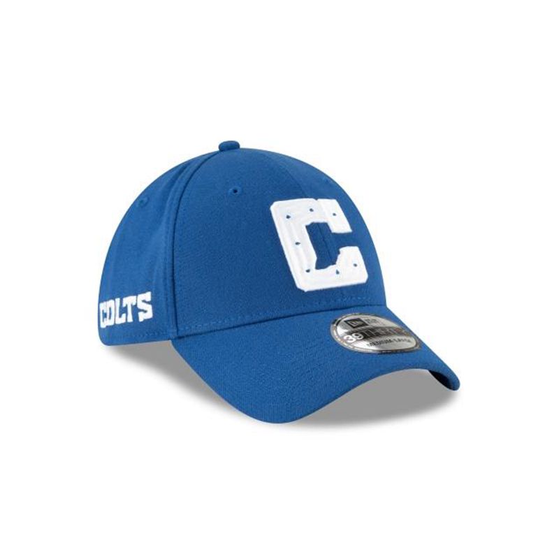 NFL Indianapolis Colts Logo Mix 39Thirty Stretch Fit (IUU4132) - Blue New Era Caps